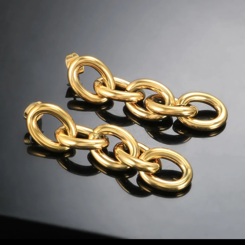 Gold plated drop earrings